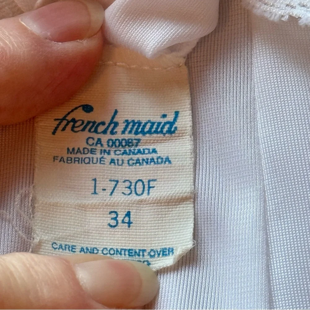Vintage 60s French Maid Long Lingerie Slip Dress Lace S Feminine - Picture 11 of 13